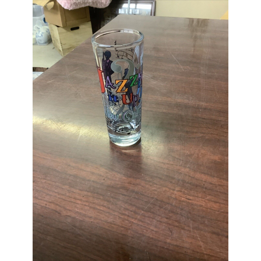 Jazz It Up New Orleans Shot Glass 4” Tall Collectible